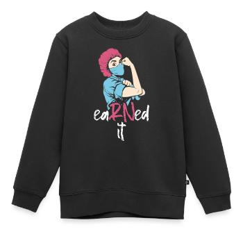 Krankenschwester lui a valu le titre d’infirmière - Sweat Premium enfant bio - noir - Devant - AI Model Kid Female (0cm)