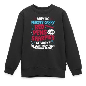 Krankenschwester Komisch - Kinder Premium Organic Sweatshirt - Schwarz - Vorne - AI Model Kid Female (0cm)