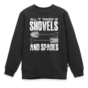 tout ce qu’il faut, c’est des pelles et des bêches Design - Sweat Premium enfant bio - noir - Devant - AI Model Kid Female (0cm)