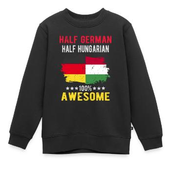 Moitié allemand moitié hongrois - Sweat Premium enfant bio - noir - Devant - AI Model Kid Female (0cm)