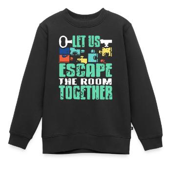 Quittons la pièce ensemble - Sweat Premium enfant bio - noir - Devant - AI Model Kid Female (0cm)