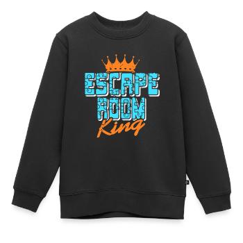 Salle d’évasion King - Sweat Premium enfant bio - noir - Devant - AI Model Kid Female (0cm)