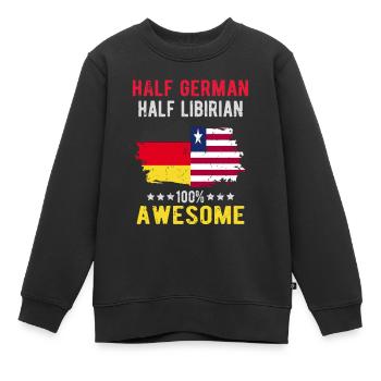 Halb Deutsch Halb Libyer - Kinder Premium Organic Sweatshirt - Schwarz - Vorne - AI Model Kid Female (0cm)