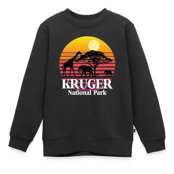 Nationalpark Südafrika Safari Krüger Elefant Giraf - Kinder Premium Organic Sweatshirt - Schwarz - Vorne - AI Model Kid Female (0cm)