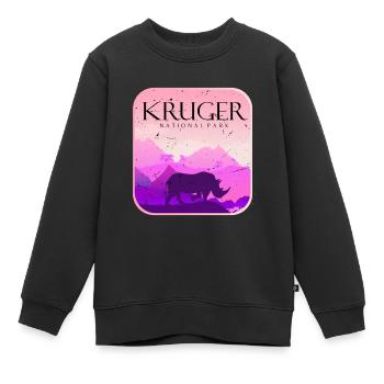 Rhino Kruger National Park Safari Afrika Big Five - Kinder Premium Organic Sweatshirt - Schwarz - Vorne - AI Model Kid Female (0cm)