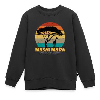 Serengeti Masai Mara Réserve nationale Kenya Safari - Sweat Premium enfant bio - noir - Devant - AI Model Kid Female (0cm)