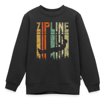 Retro vintage zipline - Kinder Premium Organic Sweatshirt - Schwarz - Vorne - AI Model Kid Female (0cm)