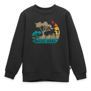 Masai Mara Safari Réserve nationale Kenya Serengeti - Sweat Premium enfant bio - noir - Devant - AI Model Kid Female (0cm)