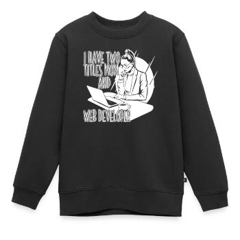 Web Developer Web Developer Web Developer - Kids Premium Organic Sweatshirt - black - Front - AI Model Kid Female (0cm)