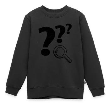 Fragezeichen Lupe - Kinder Premium Organic Sweatshirt - Schwarz - Vorne - AI Model Kid Female (0cm)