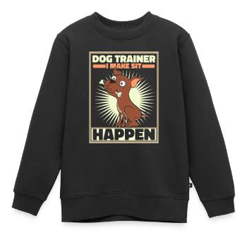 Dresseur de chiens Dresseur de chiens - Sweat Premium enfant bio - noir - Devant - AI Model Kid Female (0cm)