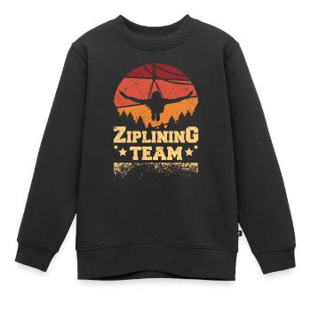 Retro Vintage Zipline Ziplining team - Kinder Premium Organic Sweatshirt - Schwarz - Vorne - AI Model Kid Female (0cm)