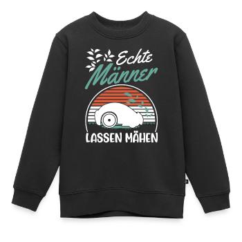 Echte Männer lassen mähen Mähroboter - Kinder Premium Organic Sweatshirt - Schwarz - Vorne - AI Model Kid Female (0cm)
