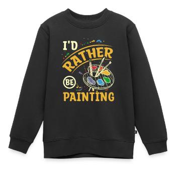 Je préfère peindre - Sweat Premium enfant bio - noir - Devant - AI Model Kid Female (0cm)