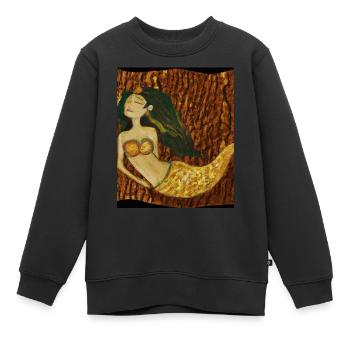 Mermaid Portrait Gustav Klimt Style - Kids Premium Organic Sweatshirt - black - Front - AI Model Kid Female (0cm)