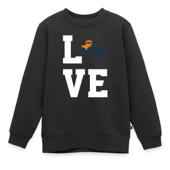 Amateurs de chargeuses sur pneus - Sweat Premium enfant bio - noir - Devant - AI Model Kid Female (0cm)