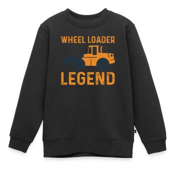 Légende de la chargeuse sur pneus - Sweat Premium enfant bio - noir - Devant - AI Model Kid Female (0cm)