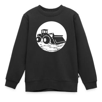 T-shirt chargeuse sur pneus - Sweat Premium enfant bio - noir - Devant - AI Model Kid Female (0cm)