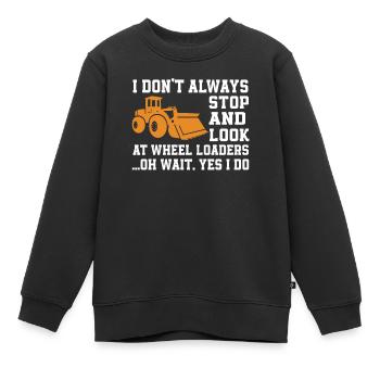 Drôle de cadeau de chargeuse sur pneus - Sweat Premium enfant bio - noir - Devant - AI Model Kid Female (0cm)