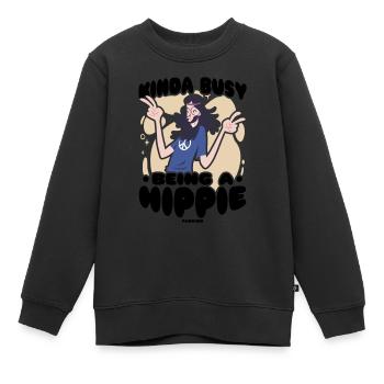 Hippie - Sweat Premium enfant bio - noir - Devant - AI Model Kid Female (0cm)