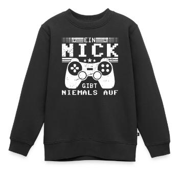 Nick Gaming Konsole PC Gamer Geschenk - Kinder Premium Organic Sweatshirt - Schwarz - Vorne - AI Model Kid Female (0cm)