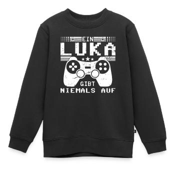 Luka Gaming Konsole PC Gamer Geschenk - Kinder Premium Organic Sweatshirt - Schwarz - Vorne - AI Model Kid Female (0cm)