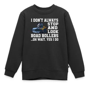 Conception de rouleaux amusants - Sweat Premium enfant bio - noir - Devant - AI Model Kid Female (0cm)