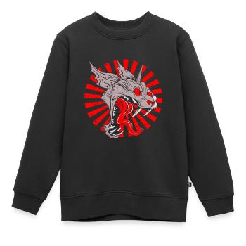 Super Bête rétro de la crypte Halloween - Sweat Premium enfant bio - noir - Devant - AI Model Kid Female (0cm)
