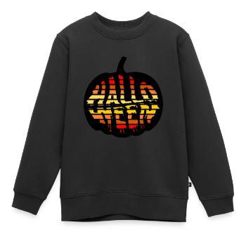 Citrouille Halloween Sunset - Sweat Premium enfant bio - noir - Devant - AI Model Kid Female (0cm)