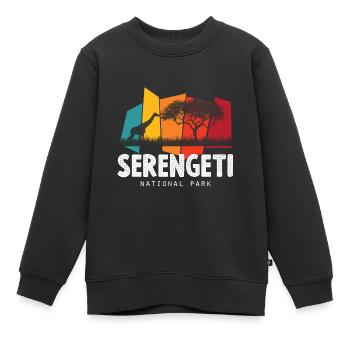 Serengeti Safari Parc National Afrique Savannah Giraf - Sweat Premium enfant bio - noir - Devant - AI Model Kid Female (0cm)