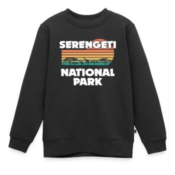 Parc national du Serengeti Africa Safari dans la Savane - Sweat Premium enfant bio - noir - Devant - AI Model Kid Female (0cm)