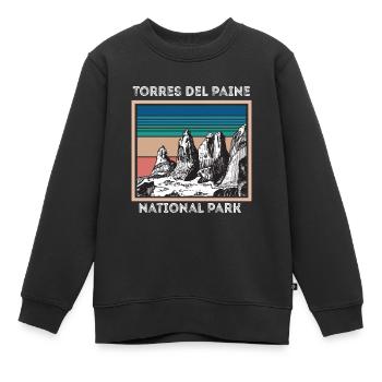 Nationalpark Torres del Paine, Eisberge in Chile - Kinder Premium Organic Sweatshirt - Schwarz - Vorne - AI Model Kid Female (0cm)