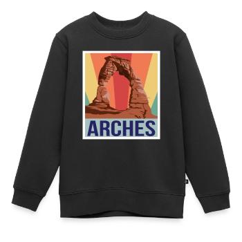 Arches Souvenir Nationalpark Moab Canyon Souvenir - Kinder Premium Organic Sweatshirt - Schwarz - Vorne - AI Model Kid Female (0cm)