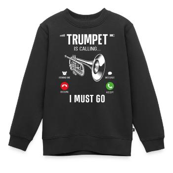 Trumpet Player Phone Display - Kinder Premium Organic Sweatshirt - Schwarz - Vorne - AI Model Kid Female (0cm)