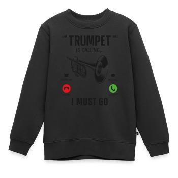 Trumpet Player Phone Display - Kinder Premium Organic Sweatshirt - Schwarz - Vorne - AI Model Kid Female (0cm)