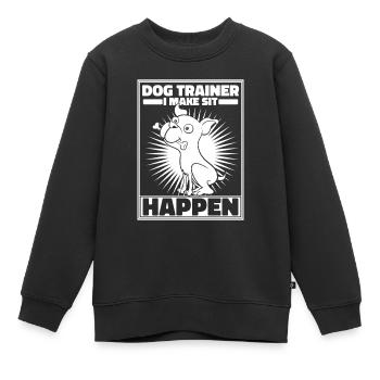 Hundetrainer Hundetrainer - Kinder Premium Organic Sweatshirt - Schwarz - Vorne - AI Model Kid Female (0cm)