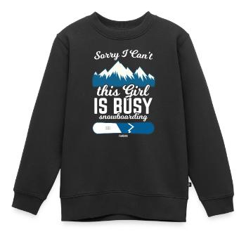Désolé je ne peux pas snowboard girl - Sweat Premium enfant bio - noir - Devant - AI Model Kid Female (0cm)