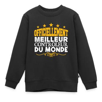 Controleur | meilleur Controleur | légende Control - Sweat Premium enfant bio - noir - Devant - AI Model Kid Female (0cm)