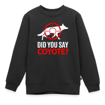 Coyote Hunting Coyote Jagen Geschenk - Kinder Premium Organic Sweatshirt - Schwarz - Vorne - AI Model Kid Female (0cm)
