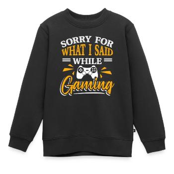Computer Games Video Game Fans Gamer - Kids Premium Organic Sweatshirt - black - Front - AI Model Kid Female (0cm)