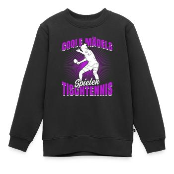 Tischtennis Mode On Tischtennisspieler - Kinder Premium Organic Sweatshirt - Schwarz - Vorne - AI Model Kid Female (0cm)