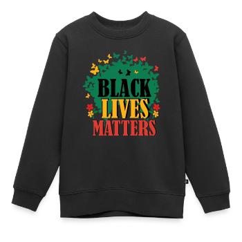 Black Lives Matter Mélanine Black Pride National - Sweat Premium enfant bio - noir - Devant - AI Model Kid Female (0cm)
