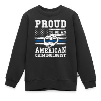 Criminologue Criminologie Informations nutritionnelles - Sweat Premium enfant bio - noir - Devant - AI Model Kid Female (0cm)