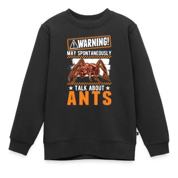Avertissement Fourmis Fourmis De Ferme de Fourmis Fourmis - Sweat Premium enfant bio - noir - Devant - AI Model Kid Female (0cm)
