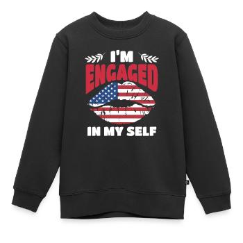 Liebe Anti Valentinstag US Flagge Patriotisch - Kinder Premium Organic Sweatshirt - Schwarz - Vorne - AI Model Kid Female (0cm)