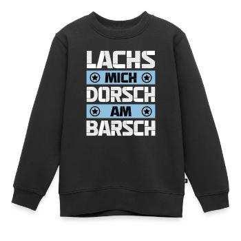 Lachs Mich Dorsch Am Barsch - Kinder Premium Organic Sweatshirt - Schwarz - Vorne - AI Model Kid Female (0cm)