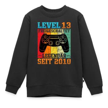 Gaming Geburtstag 2010 Level 13 - Kinder Premium Organic Sweatshirt - Schwarz - Vorne - AI Model Kid Female (0cm)
