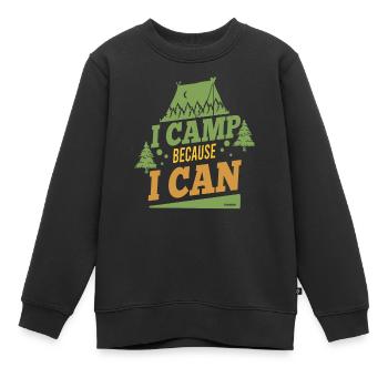Je campe parce que je peux camper - Sweat Premium enfant bio - noir - Devant - AI Model Kid Female (0cm)