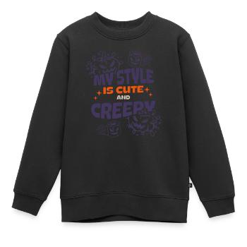 süß und unheimlich Halloween - Kinder Premium Organic Sweatshirt - Schwarz - Vorne - AI Model Kid Female (0cm)