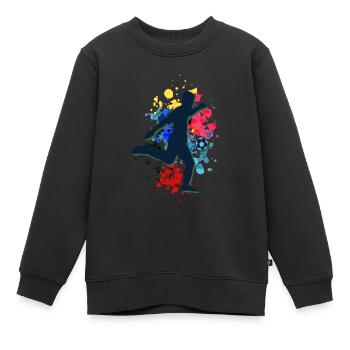 football footballeur attaquant garçons hommes coupe du monde - Sweat Premium enfant bio - noir - Devant - AI Model Kid Female (0cm)
